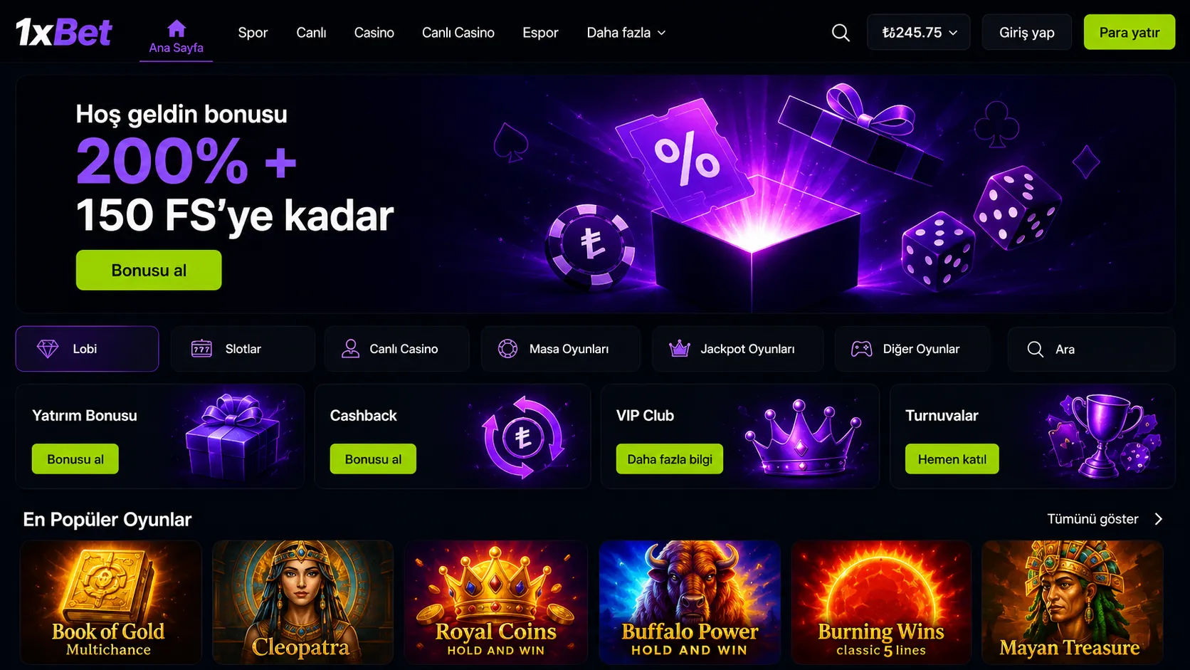 1xBet login üç kayıt kanalı